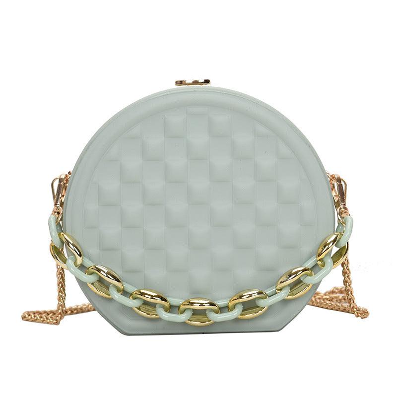 round lattice chain pouch bag, view 14 - MRSLM