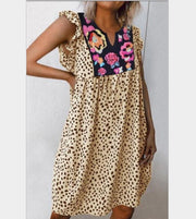 leopard print shirt dress, view 4 - MRSLM