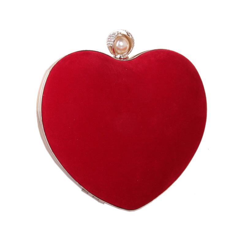 heart-shaped velvet dinner bag, view 10 - MRSLM