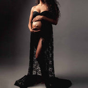 long lace maternity dress, view 2 - MRSLM