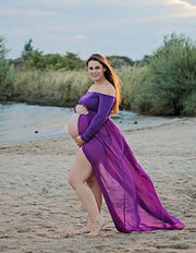 long lace maternity dress, view 9 - MRSLM