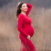 women's long maternity dress, view 5 - MRSLM