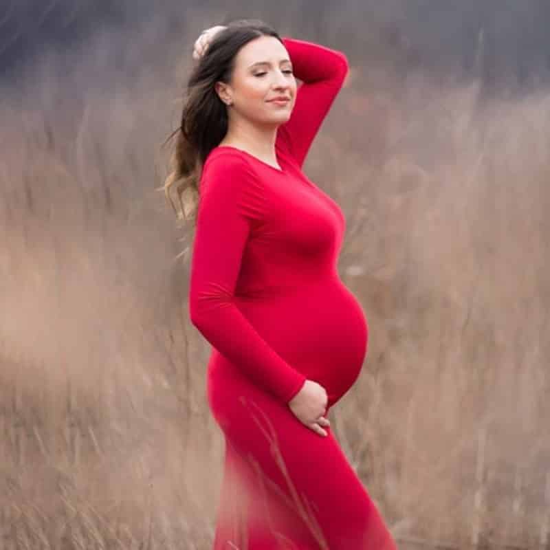 women's long maternity dress, view 5 - MRSLM