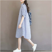 cotton striped dress for pregnant women, view 5 - MRSLM