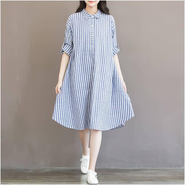 Cotton Striped Dress for Pregnant Women