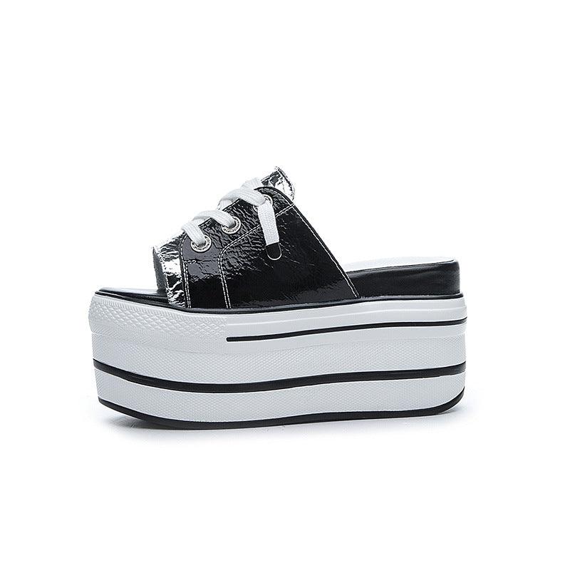 women's thick-soled sponge cake sandals, view 3 - MRSLM