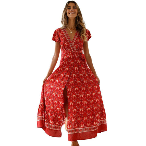 Printed high-waist velvet dress - MRSLM