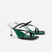 color-matching square toe sandals, view 4 - MRSLM