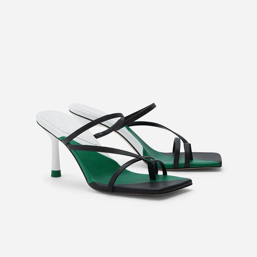 color-matching square toe sandals, view 4 - MRSLM