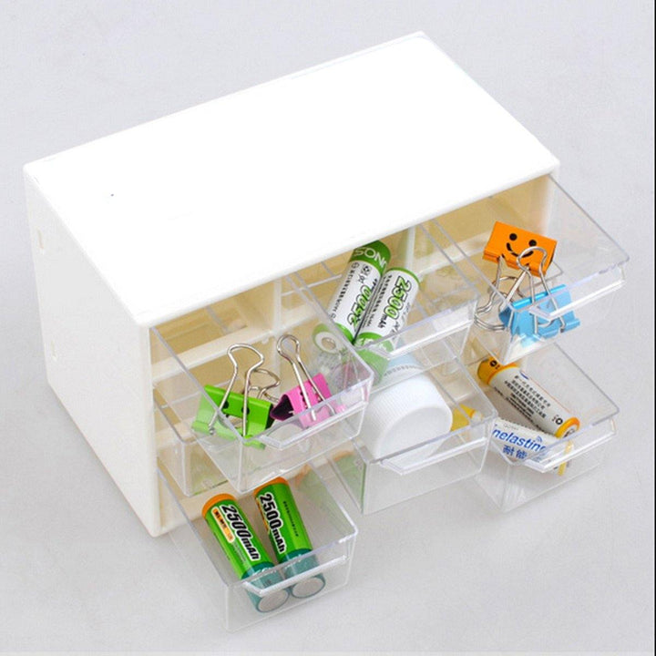 Plastic 9 Lattice Portable Mini Debris Cabinets Amall Drawer Jewelry Storage Box - MRSLM
