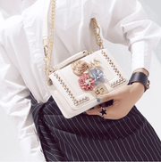 Blush Flora small square shoulder bag, view 2 - MRSLM