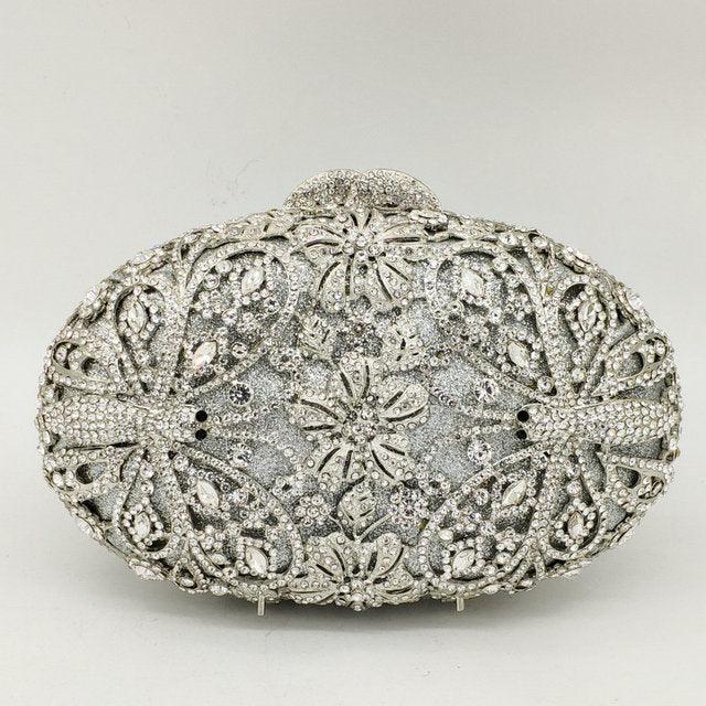 rhinestone evening clutch bag, view 10 - MRSLM