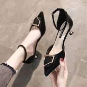 pointed toe low-heel buckle sandals, view 2 - MRSLM