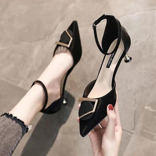 pointed toe low-heel buckle sandals, view 2 - MRSLM