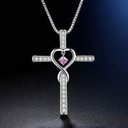 gold-plated zircon pendant necklace, view 8 - MRSLM
