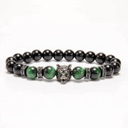 New Simple Style Domineering Wolf Head Bracelet Copper Micro-inlaid Men - MRSLM