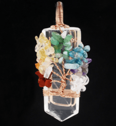 crystal column tree of life winding pendant, view 7 - MRSLM