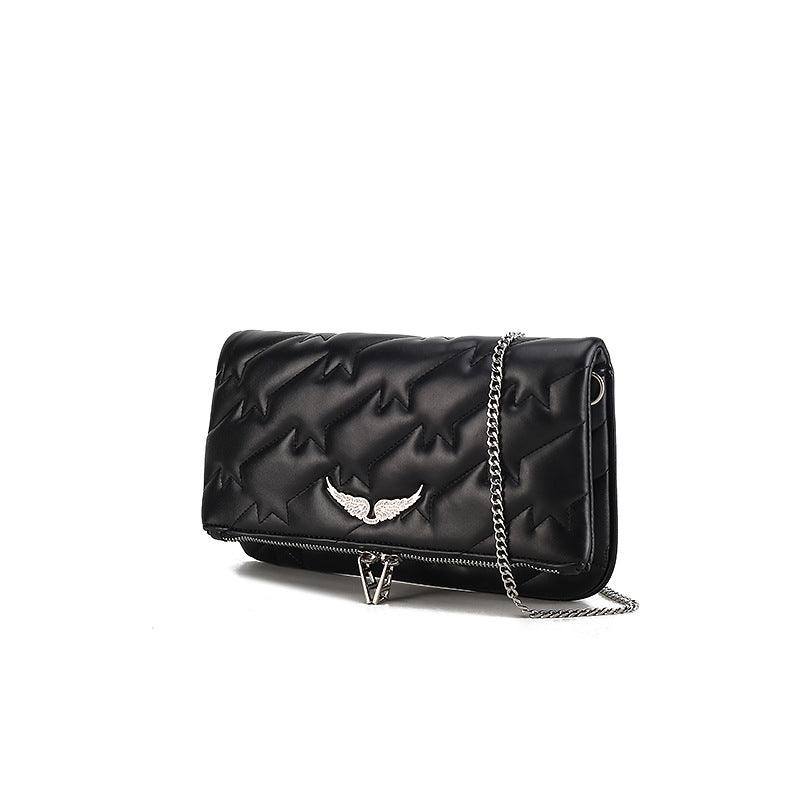 black leather crossbody bag, view 3 - MRSLM