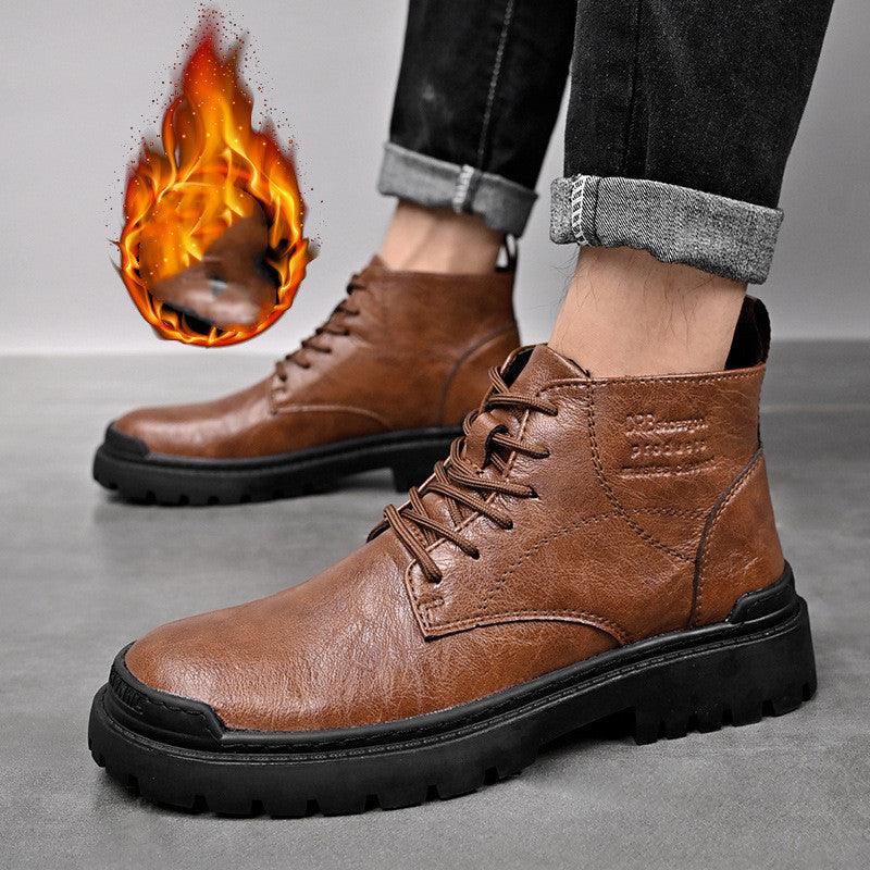 men's high-top leather martin boots, view 4 - MRSLM