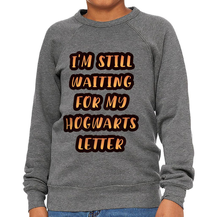 Waiting for My Letter from Hogwarts Kids' Raglan Sweatshirt - Trendy Sponge Fleece Sweatshirt - Printed Sweatshirt - MRSLM