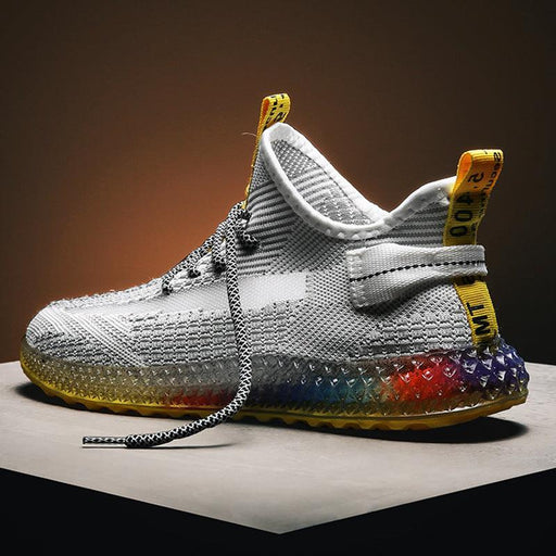 rainbow sole knit mesh running shoes - MRSLM