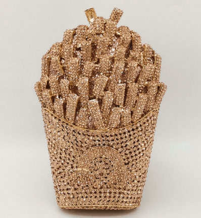 French fries rhinestone evening bag, view 5 - MRSLM