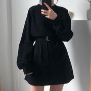 Long-sleeved lace-up waist dress, view 3 - MRSLM