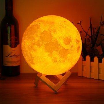 18cm Touch Sensor 3D Moon Table Lamp USB Color Changing LED Luna Night Light Kids Gift - MRSLM
