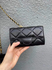 cowhide diamond chain square bag, view 4 - MRSLM