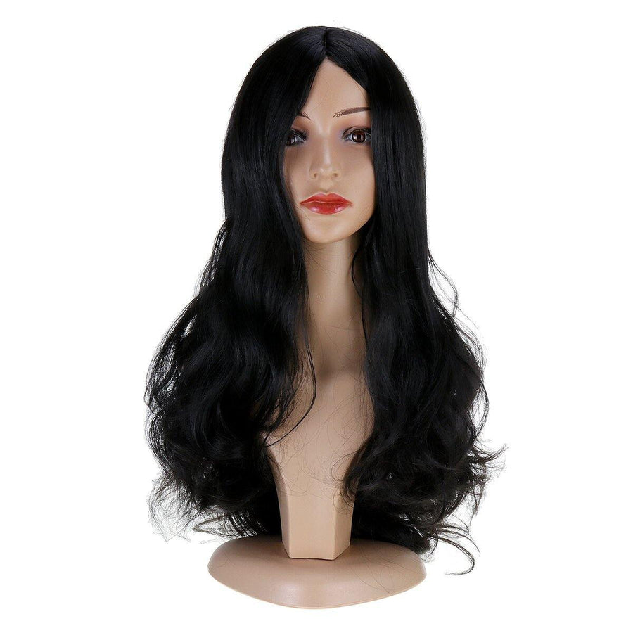 Women Wig Full Wavy Hair Extensions Heat Resistant Synthetic Grey - MRSLM