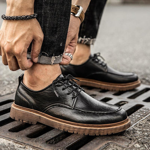 Men's lace-up cowhide business shoes - MRSLM