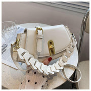 Woven PU dumpling shoulder bag, view 3 - MRSLM