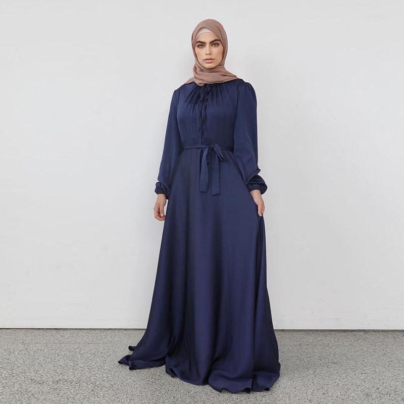 Modest long abaya maxi dress, view 6 - MRSLM