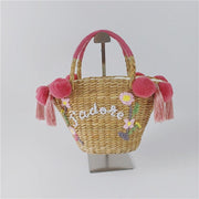 embroidered floral straw bag - MRSLM