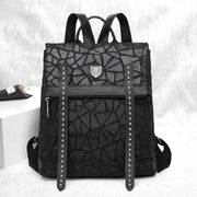 black leather women's backpack, view 2 - MRSLM