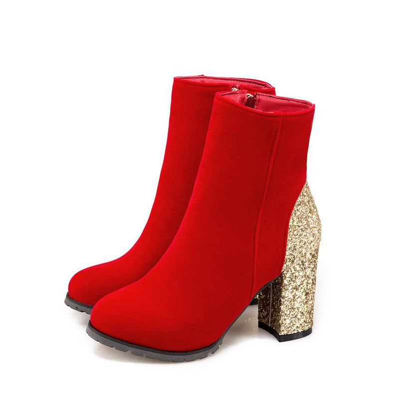 Women's sequined high heel ankle boots, view 4 - MRSLM