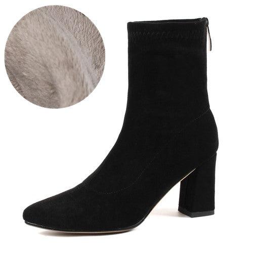 Women's pointed toe mid-tube Martin boots, view 7 - MRSLM
