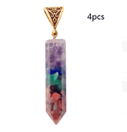 seven chakra crystal hexagon necklace, view 5 - MRSLM