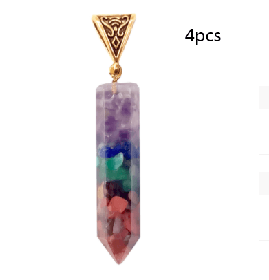 seven chakra crystal hexagon necklace, view 5 - MRSLM