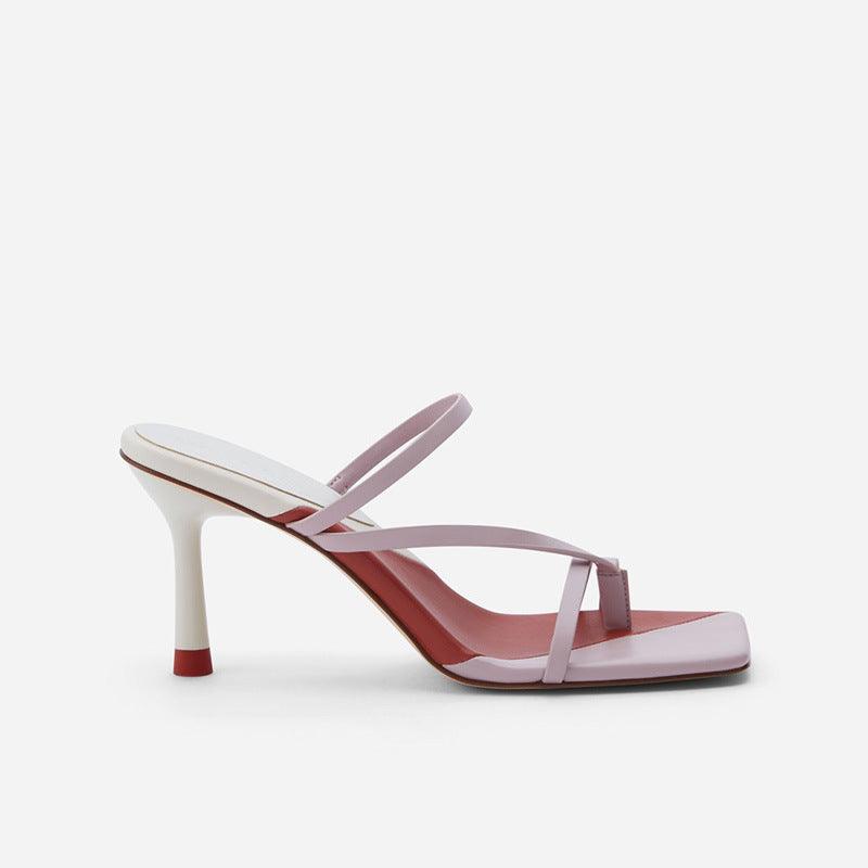 color-matching square toe sandals, view 2 - MRSLM