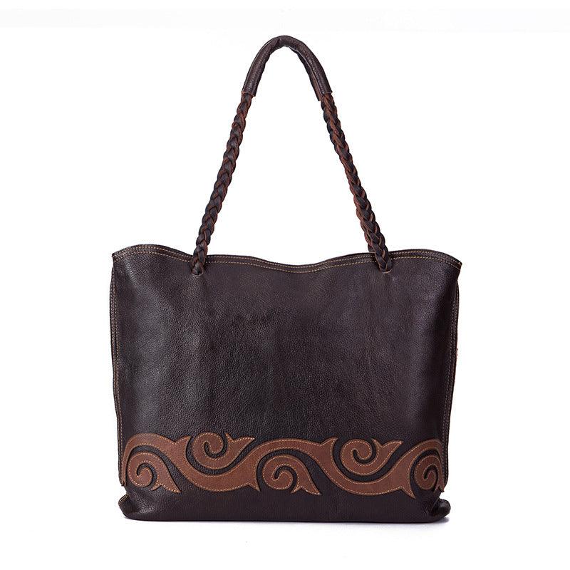 retro lychee leather shoulder bag, view 7 - MRSLM