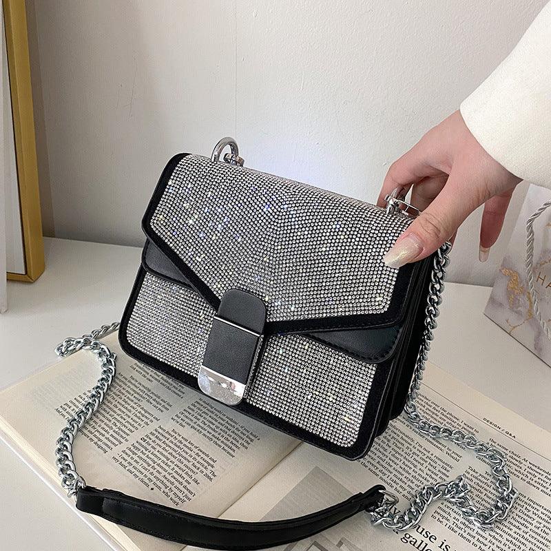 diamond chain small square shoulder bag, view 6 - MRSLM