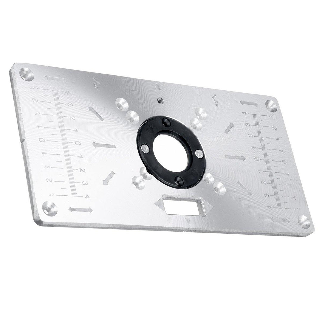 Aluminium Alloy Router Table Insert Plate with 4 Rings Screws for Woodworking Benches - MRSLM