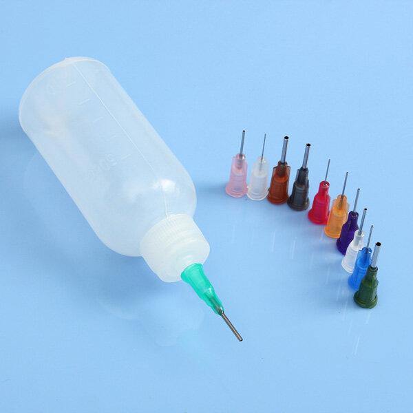 50ml Empty E-liquid Plastic Rosin Flux Alcohol Bottles For Dispenser Rosin Solder Flux Paste +330 Needles - MRSLM