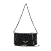 black leather crossbody bag, view 7 - MRSLM