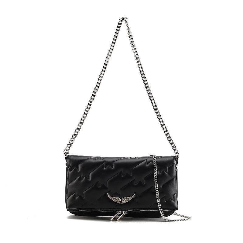 black leather crossbody bag, view 7 - MRSLM
