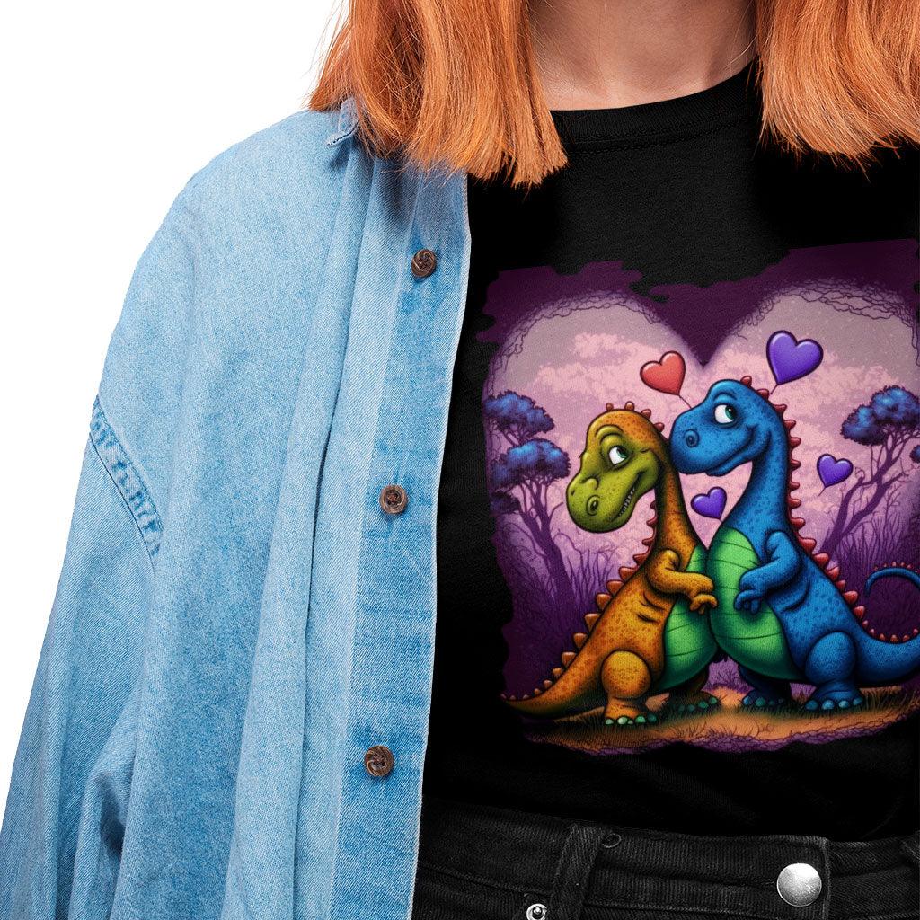 Love Heavy Cotton T-Shirt - Dinosaur Tee Shirt - Colorful T-Shirt - MRSLM