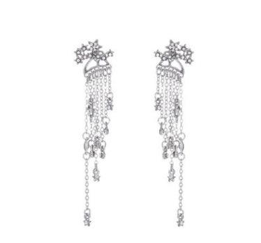shining star tassel drop earrings, view 7 - MRSLM