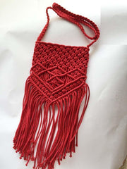 tassel cotton woven shoulder bag, view 7 - MRSLM