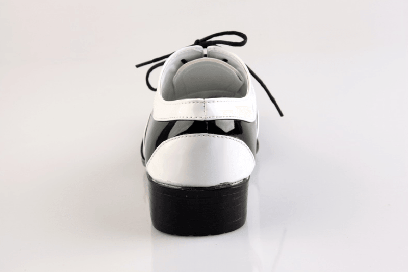 Men's black and white fashion slip-on shoes, view 3 - MRSLM
